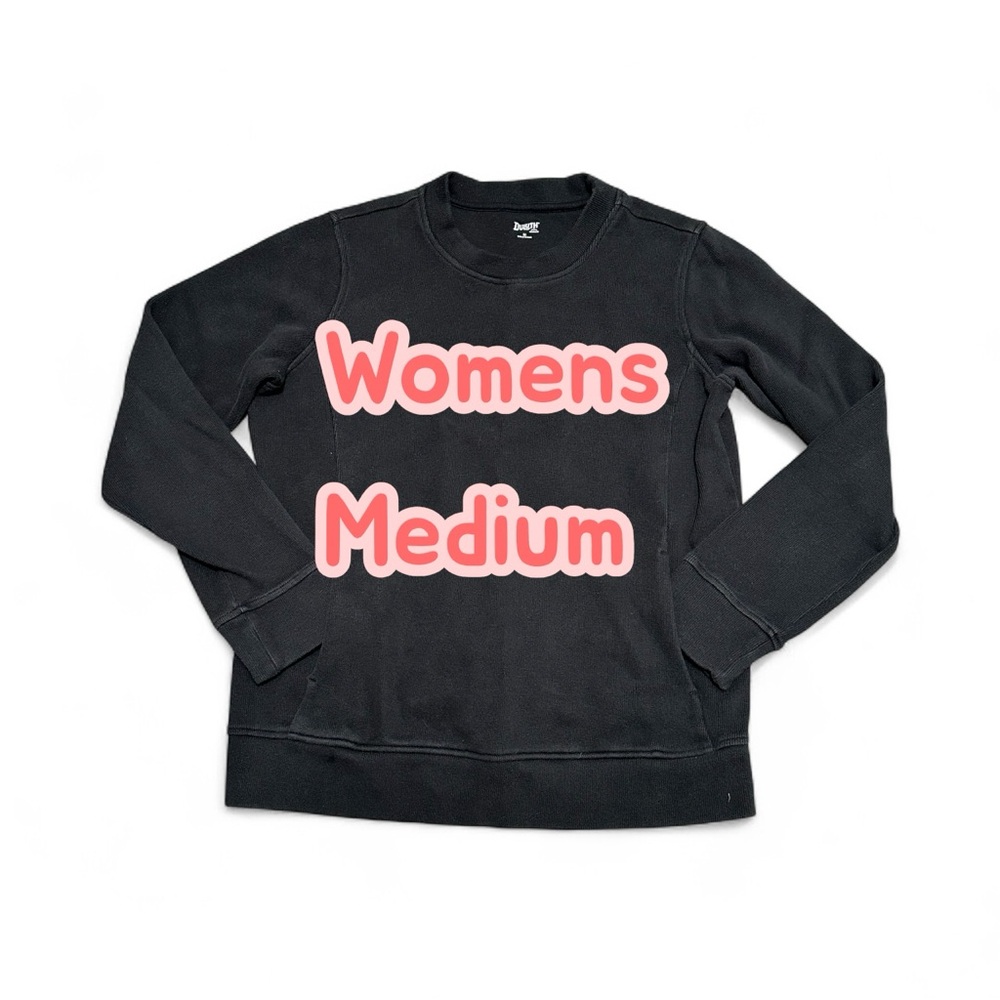 Womens Duluth Medium 8 10 Black Fleece Sweatshirt Crew Pullover Long Sleeve - Picture 2 of 9